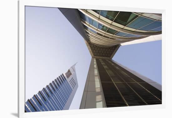 Low View of the Emirates Towers, Shiekh Zayad Road, Dubai, United Arab Emirates, Middle East-Gavin Hellier-Framed Photographic Print