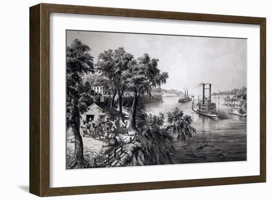 Low Water in the Mississippi, Pub. by Currier and Ives, 1867-Frances Flora Bond Palmer-Framed Giclee Print