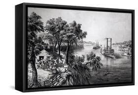 Low Water in the Mississippi, Pub. by Currier and Ives, 1867-Frances Flora Bond Palmer-Framed Stretched Canvas
