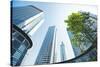 Low Wide Angle View of a Group of New Skyscrapers Combined with Fresh Greenery in Jianggan-Andreas Brandl-Stretched Canvas