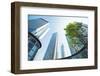 Low Wide Angle View of a Group of New Skyscrapers Combined with Fresh Greenery in Jianggan-Andreas Brandl-Framed Premium Photographic Print