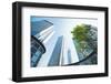 Low Wide Angle View of a Group of New Skyscrapers Combined with Fresh Greenery in Jianggan-Andreas Brandl-Framed Premium Photographic Print