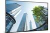 Low Wide Angle View of a Group of New Skyscrapers Combined with Fresh Greenery in Jianggan-Andreas Brandl-Mounted Premium Photographic Print