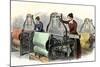 Lowell Girls Weaving in Massachusetts Textile Mills, c.1850-null-Mounted Giclee Print