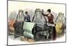 Lowell Girls Weaving in Massachusetts Textile Mills, c.1850-null-Mounted Giclee Print