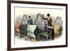 Lowell Girls Weaving in Massachusetts Textile Mills, c.1850-null-Framed Giclee Print