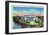 Lowell, Massachusetts, Exterior View of the Lowell Memorial Auditorium-Lantern Press-Framed Art Print