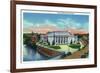 Lowell, Massachusetts, Exterior View of the Lowell Memorial Auditorium-Lantern Press-Framed Art Print