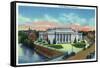 Lowell, Massachusetts, Exterior View of the Lowell Memorial Auditorium-Lantern Press-Framed Stretched Canvas