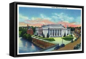 Lowell, Massachusetts, Exterior View of the Lowell Memorial Auditorium-Lantern Press-Framed Stretched Canvas