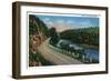 Lowell, Massachusetts, Scenic View of Merrimack River from Highway-Lantern Press-Framed Art Print