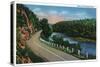 Lowell, Massachusetts, Scenic View of Merrimack River from Highway-Lantern Press-Stretched Canvas