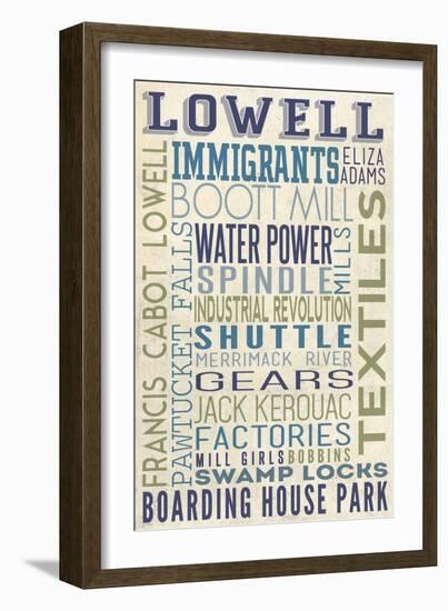 Lowell, Massachusetts-Lantern Press-Framed Art Print