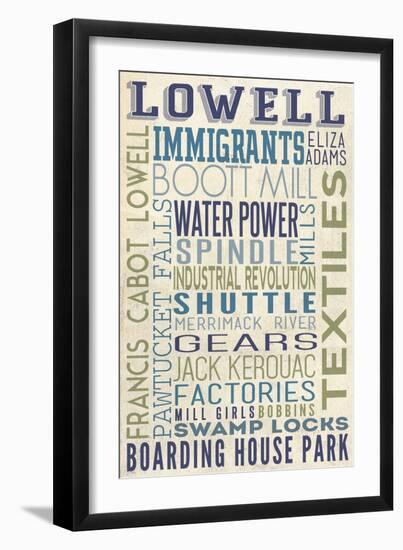 Lowell, Massachusetts-Lantern Press-Framed Art Print