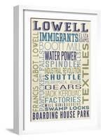 Lowell, Massachusetts-Lantern Press-Framed Art Print