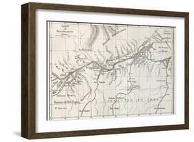 Lower Amazon Basin Old Map. Created By Erhard, Published On Le Tour Du Monde, Paris, 1867-marzolino-Framed Art Print