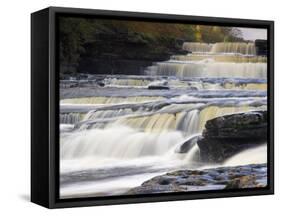 Lower Aysgarth Falls and Autumn Colours, Near Hawes, Wensleydale, Yorkshire, England-Neale Clarke-Framed Stretched Canvas