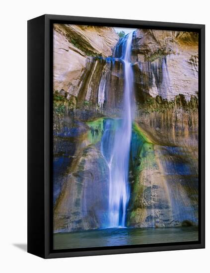 Lower Calf Creek Falls in Grand Staircase-Escalante Nat. Monument, Ut-Howie Garber-Framed Stretched Canvas