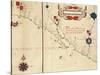 Lower California and West Coast of Mexico, Hydrographic Atlas of 1571 by Fernan Vaz Dourado-null-Stretched Canvas