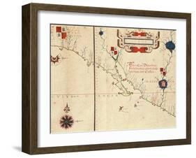 Lower California and West Coast of Mexico, Hydrographic Atlas of 1571 by Fernan Vaz Dourado-null-Framed Giclee Print