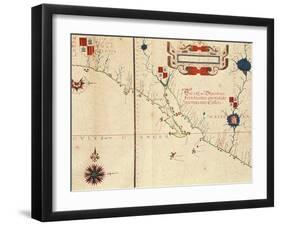 Lower California and West Coast of Mexico, Hydrographic Atlas of 1571 by Fernan Vaz Dourado-null-Framed Giclee Print