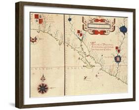 Lower California and West Coast of Mexico, Hydrographic Atlas of 1571 by Fernan Vaz Dourado-null-Framed Giclee Print