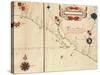 Lower California and West Coast of Mexico, Hydrographic Atlas of 1571 by Fernan Vaz Dourado-null-Stretched Canvas