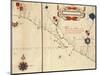 Lower California and West Coast of Mexico, Hydrographic Atlas of 1571 by Fernan Vaz Dourado-null-Mounted Premium Giclee Print