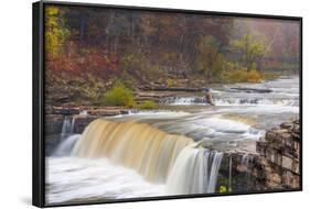 Lower Cataract Falls on Mill Creek in Autumn at Lieber Sra, Indiana-Chuck Haney-Framed Photographic Print