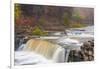 Lower Cataract Falls on Mill Creek in Autumn at Lieber Sra, Indiana-Chuck Haney-Framed Photographic Print