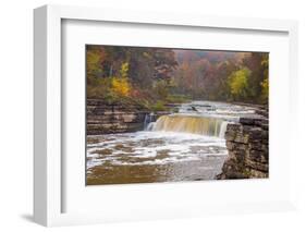 Lower Cataract Falls on Mill Creek in Autumn at Lieber Sra, Indiana-Chuck Haney-Framed Photographic Print