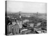 Lower East Side Neighborhood and Brooklyn Bridge-J.S. Johnston-Stretched Canvas