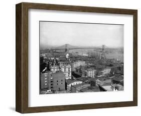 Lower East Side Neighborhood and Brooklyn Bridge-J.S. Johnston-Framed Photographic Print