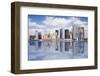 Lower End of Manhattan with Reflection as Seen Form New York Harbor.-Swartz Photography-Framed Photographic Print