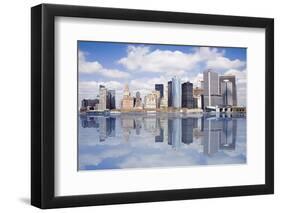 Lower End of Manhattan with Reflection as Seen Form New York Harbor.-Swartz Photography-Framed Photographic Print