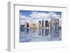 Lower End of Manhattan with Reflection as Seen Form New York Harbor.-Swartz Photography-Framed Photographic Print