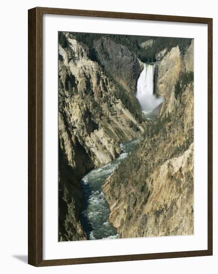 Lower Falls 94M High, Grand Canyon of the Yellowstone River, Yellowstone National Park, Wyoming-Tony Waltham-Framed Photographic Print