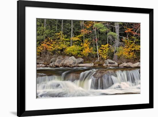 Lower Falls and autumn colors, Swift River, Lower Falls Recreation Site, Kancamagus, New Hampshire-Adam Jones-Framed Photographic Print