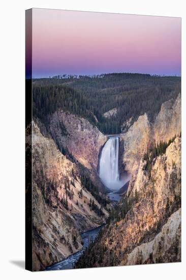 Lower Falls and colorful canyon walls of rhyolite, Yellowstone National Park.-Adam Jones-Stretched Canvas