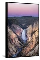 Lower Falls and colorful canyon walls of rhyolite, Yellowstone National Park.-Adam Jones-Framed Stretched Canvas