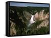 Lower Falls in Yellowstone National Park-Dean Conger-Framed Stretched Canvas