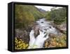 Lower Falls on the Water of Nevis in Autumn, Glen Nevis, Near Fort William-Ruth Tomlinson-Framed Stretched Canvas