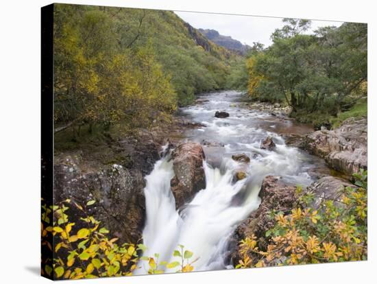Lower Falls on the Water of Nevis in Autumn, Glen Nevis, Near Fort William-Ruth Tomlinson-Stretched Canvas