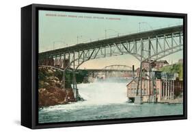 Lower Falls, Spokane, Washington-null-Framed Stretched Canvas