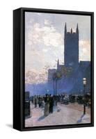 Lower Fifth Avenue-Childe Hassam-Framed Stretched Canvas