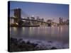 Lower Manhattan and Brooklyn Bridge, New York City, USA-Alan Copson-Stretched Canvas