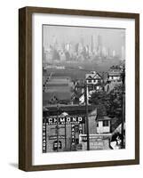 Lower Manhattan and Ferry Docks with Aid of a Telephoto Lens over the Rooftops in Staten Island-Andreas Feininger-Framed Photographic Print