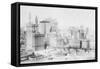 Lower Manhattan and the Battery from the Air - Skyline-null-Framed Stretched Canvas