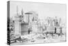 Lower Manhattan and the Battery from the Air - Skyline-null-Stretched Canvas