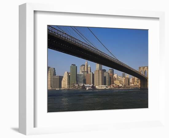 Lower Manhattan and the Brooklyn Bridge-Tom Grill-Framed Photographic Print